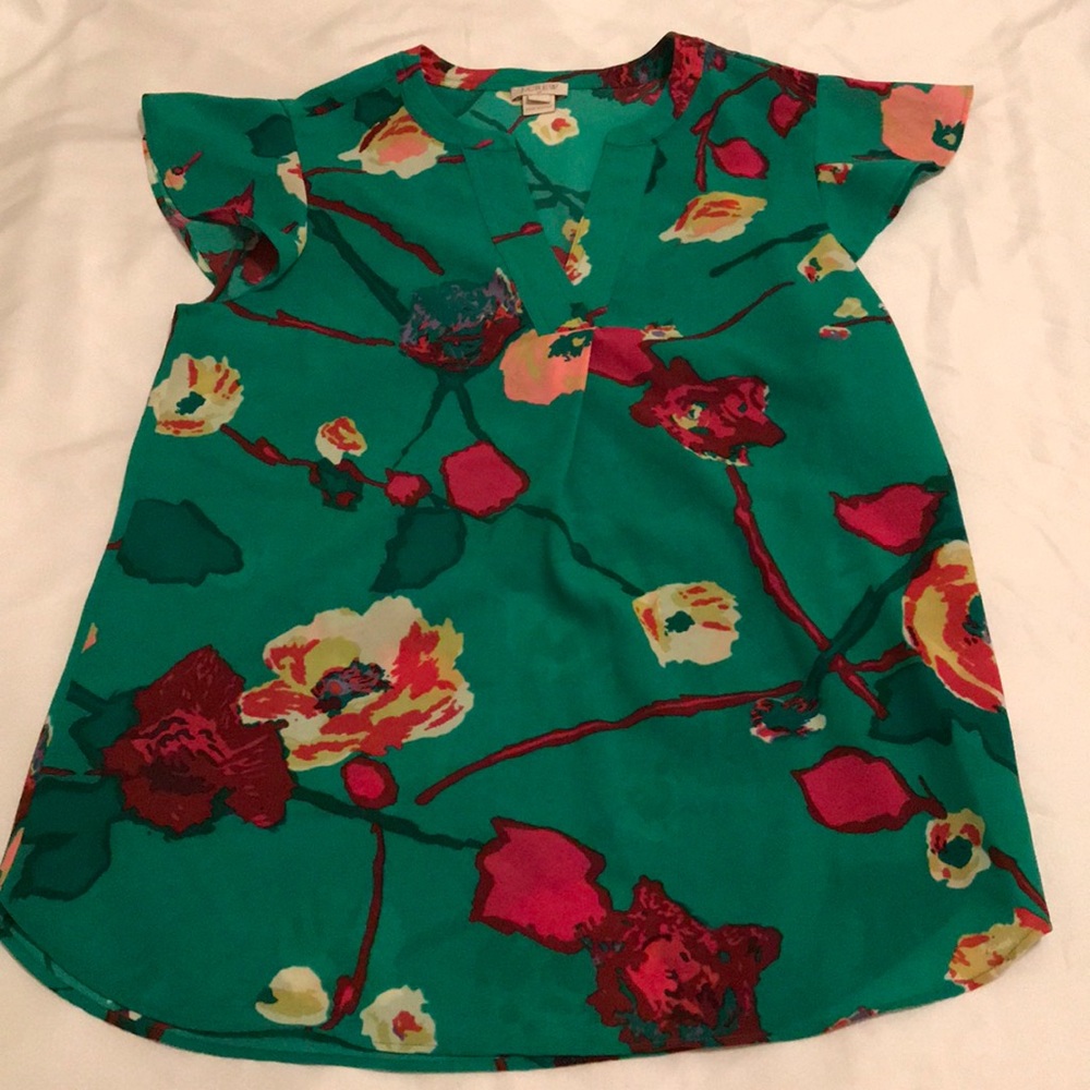 J.Crew- floral print blouse